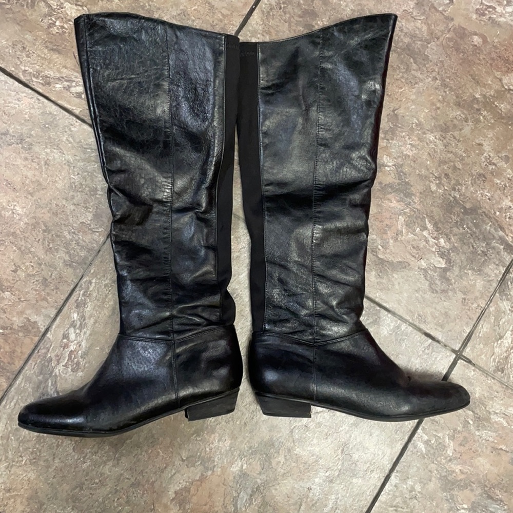 Steve Madden leather knee high black boots